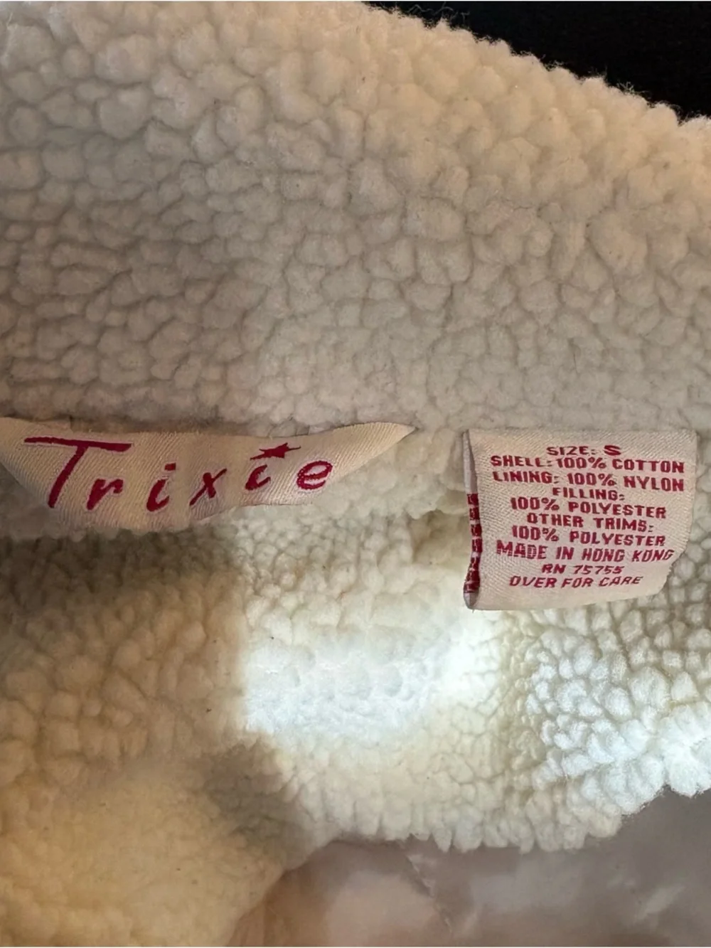 Vintage TRIXIE Light Beige Sherpa Lined Corduroy Y2K Jacket Size Small